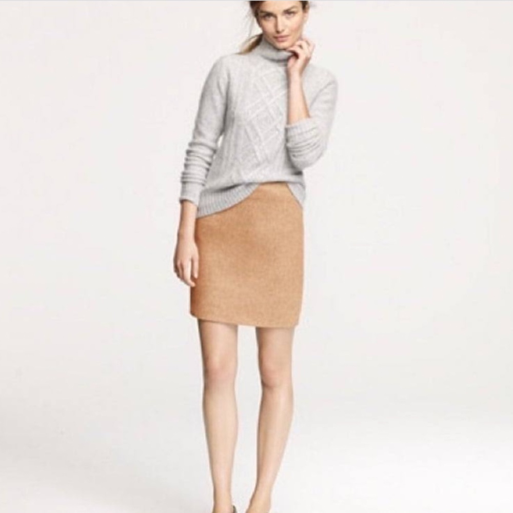 J. Crew No. 2 Pencil Camel Wool Skirt